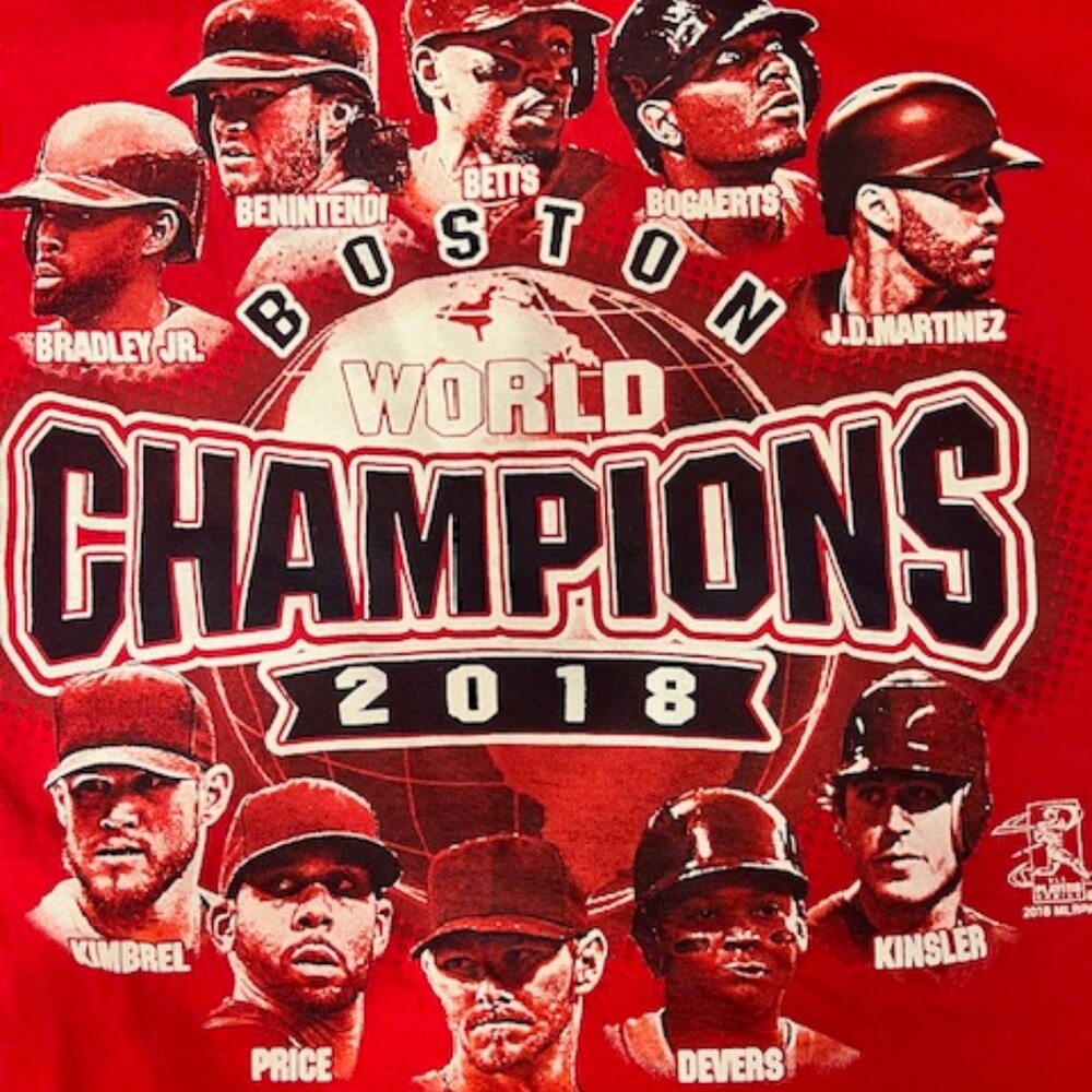 T-shirt commemorates the Boston Red Sox's 2018 World Series victory championship
